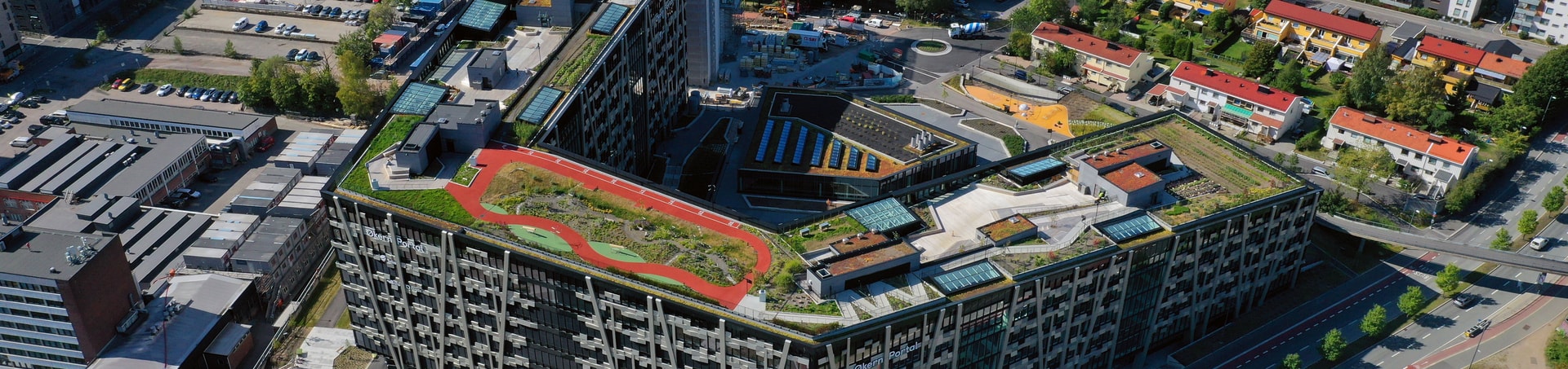 Dronefoto av Økern Portal
