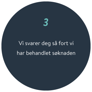 Vi svarer deg så fort vi har behandlet søknaden
