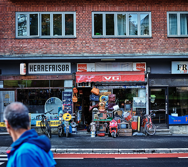 Butikkfronter.